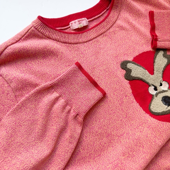 Rare MU SPORTS Golf Sweater with Embroided Logo Multicolor Women's Size 40 - Picture 3 of 11